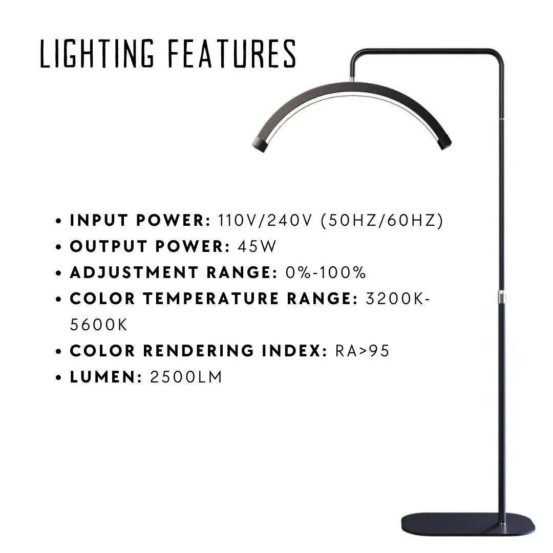 28" Lash LED Half Moon Ring Light with Diamonds