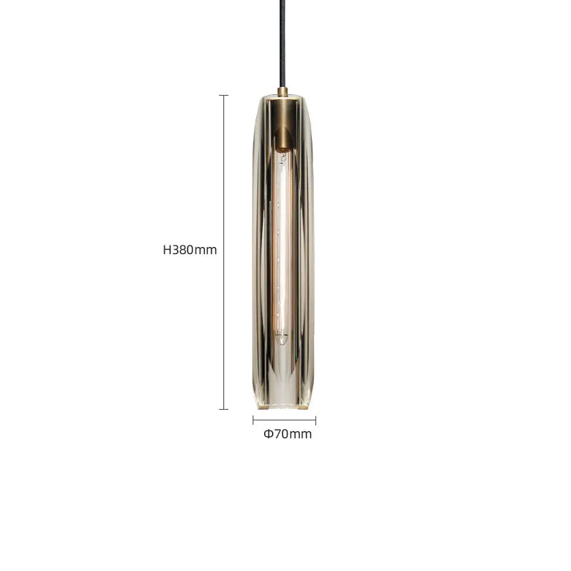 Brass Pendant Light Glass Smok / Clear K9 Crytal