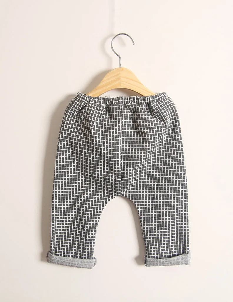Checked Trousers Charcoal