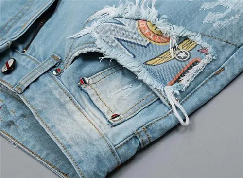 Men's Spring Biker Fashion Jeans